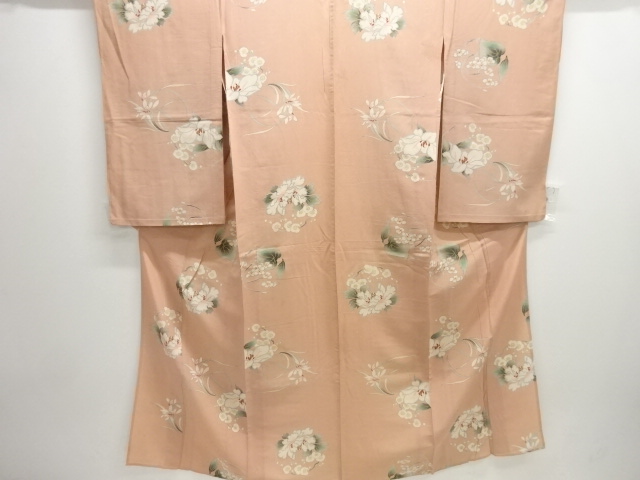 JAPANESE KIMONO / ANTIQUE HITOE KIMONO / TAISHO ROMAN STYLE / KINSHA / FLOWER