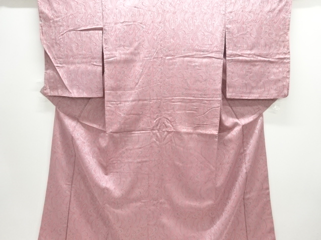 大正ロマン　抽象花模様織り出しお召着物