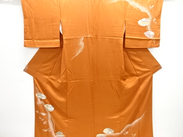 JAPANESE KIMONO / HOMONGI / EMBROIDERY / FLORAL PLANTS