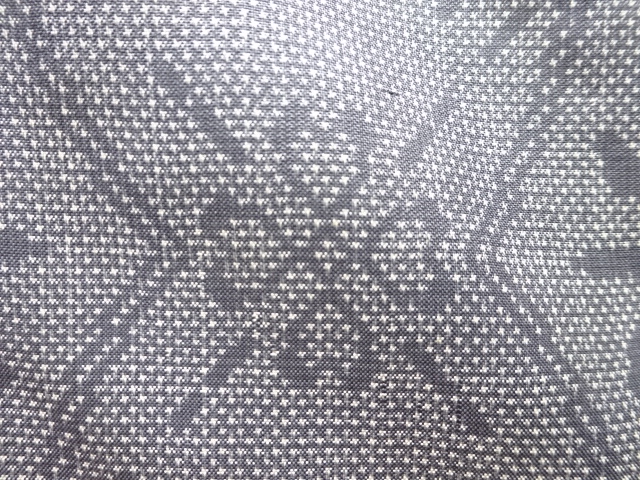 アンティーク　華紋模様織り出し本場大島紬着物(5マルキ)