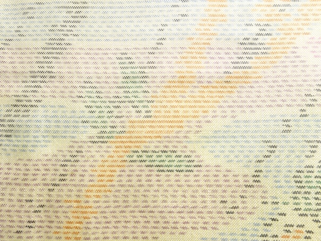 JAPANESE KIMONO / ANTIQUE KIMONO / SILK / OSHIMA TSUMUGI / WOVEN WAVY STRIPE