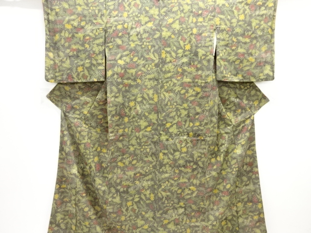 草花模様小紋着物