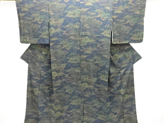 JAPANESE KIMONO / ANTIQUE  KIMONO / TAISHO ROMAN STYLE / SILK / BAMBOO GRASS