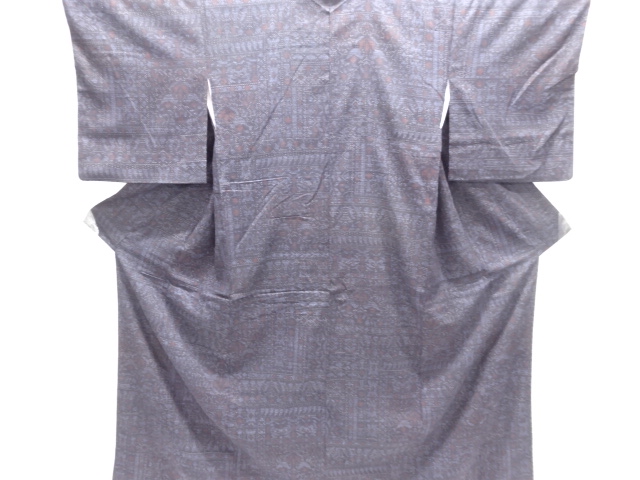 JAPANESE KIMONO / SILK / YUKI TSUMUGI / WOVEN FLORAL SARASA