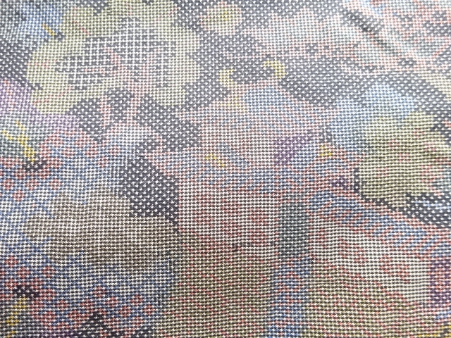 JAPANESE KIMONO / ANTIQUE KIMONO / SILK / OSHIMA TSUMUGI / WOVEN SCENERY