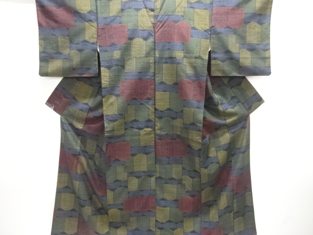 JAPANESE KIMONO / ANTIQUE KIMONO / SILK / TOKAMACHI TSUMUGI / WOVEN FLORAL SARASA