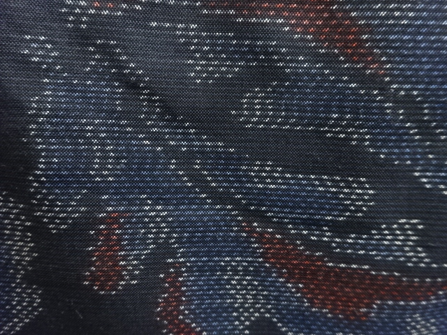 JAPANESE KIMONO / ANTIQUE KIMONO / SILK / DORO OSHIMA TSUMUGI / WOVEN FLOWER