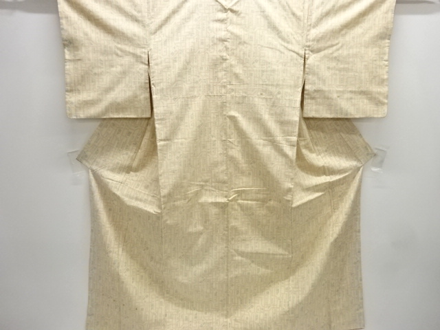 JAPANESE KIMONO / ANTIQUE KIMONO / SILK / TOKAMACHI TSUMUGI / WOVEN ABSTRACT PATTERN