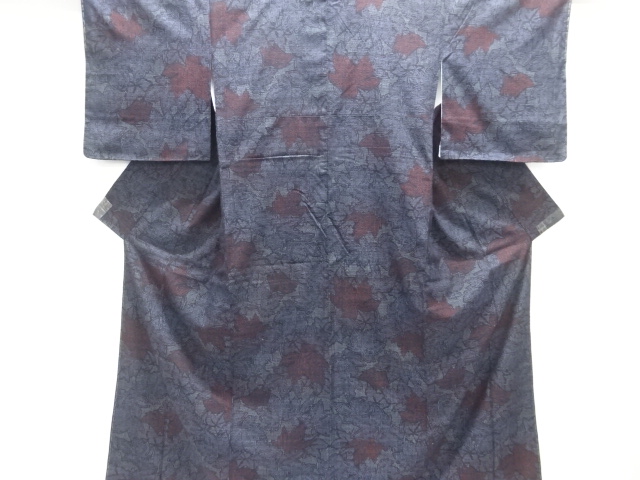 JAPANESE KIMONO / UNUSED / SILK / YUKI TSUMUGI / WOVEN MAPLE