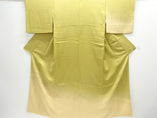 作家物　芝草に桜模様一つ紋訪問着