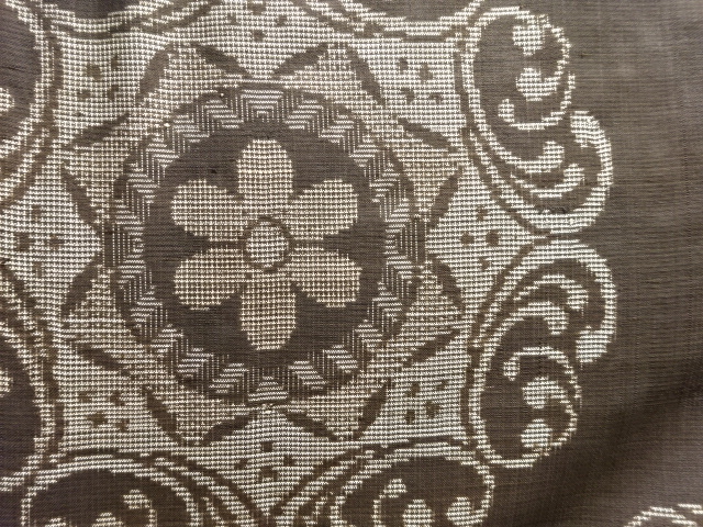 JAPANESE KIMONO / ANTIQUE KIMONO / SILK / DORO OSHIMA TSUMUGI / WOVEN FLORAL CREST