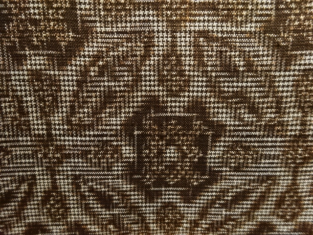 JAPANESE KIMONO / ANTIQUE KIMONO / SILK / DORO OSHIMA TSUMUGI / WOVEN ABSTRACT PATTERN