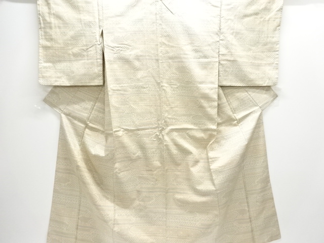 JAPANESE KIMONO / ANTIQUE KIMONO / SILK / TOKAMACHI TSUMUGI / WOVEN ABSTRACT PATTERN