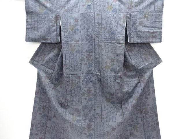 JAPANESE KIMONO / ANTIQUE KIMONO / SILK / TSUMUGI / CLASSICAL PATTERN
