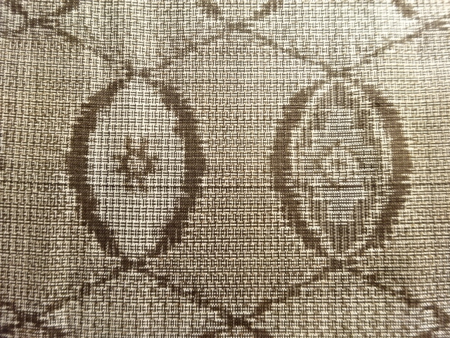 JAPANESE KIMONO / ANTIQUE KIMONO / SILK / DORO OSHIMA TSUMUGI / WOVEN GEOMETRIC