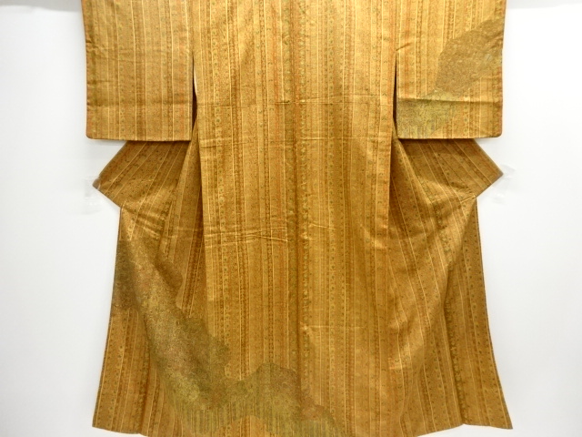 JAPANESE KIMONO / TSUKESAGE HOMONGI / SILK / HAND WOVEN TSUMUGI / MICHINAGADORI & FLORAL SARASA