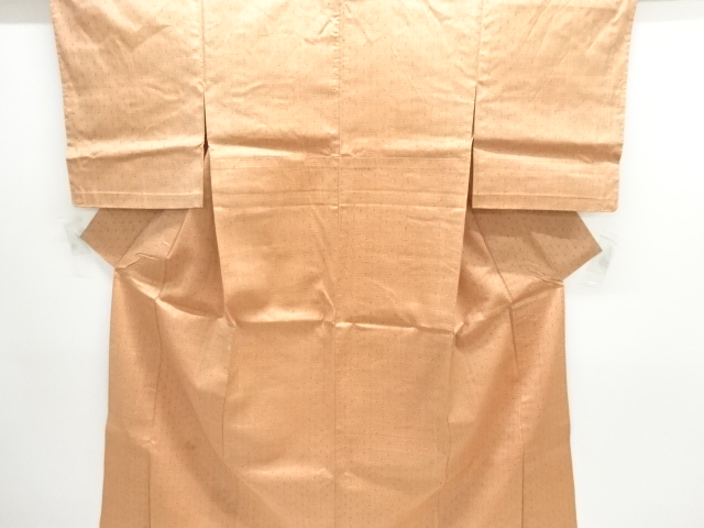 アンティーク　井桁絣織り出し手織り紬単衣着物