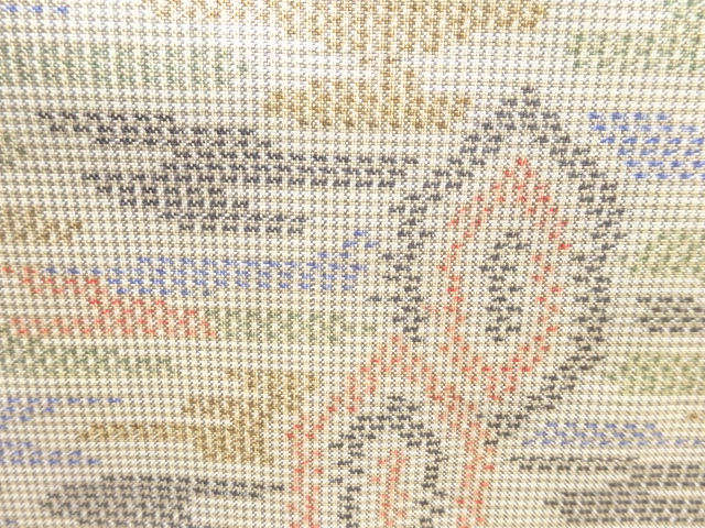 JAPANESE KIMONO / ANTIQUE KIMONO / SILK / OSHIMA TSUMUGI / WOVEN KIKKO PATTERN