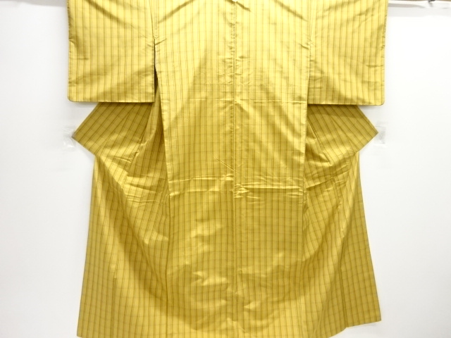 JAPANESE KIMONO / ANTIQUE KIMONO / SILK / YONEZAWA TSUMUGI / WOVEN GRID