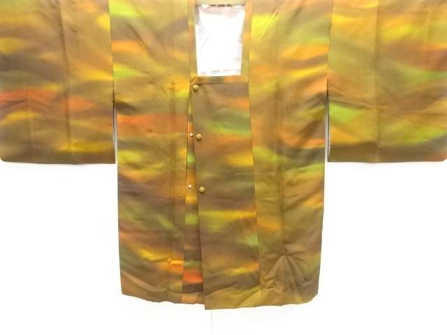 JAPANESE KIMONO / MICHIYUKI COAT / SILK / BOKASHI / ABSTRACT PATTERN