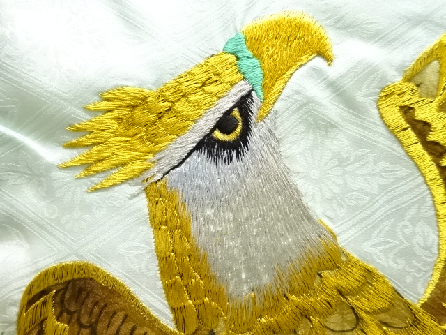 JAPANESE KIMONO / ANTIQUE KIMONO FOR BOYS / SILK / EMBROIDERY / HAWK