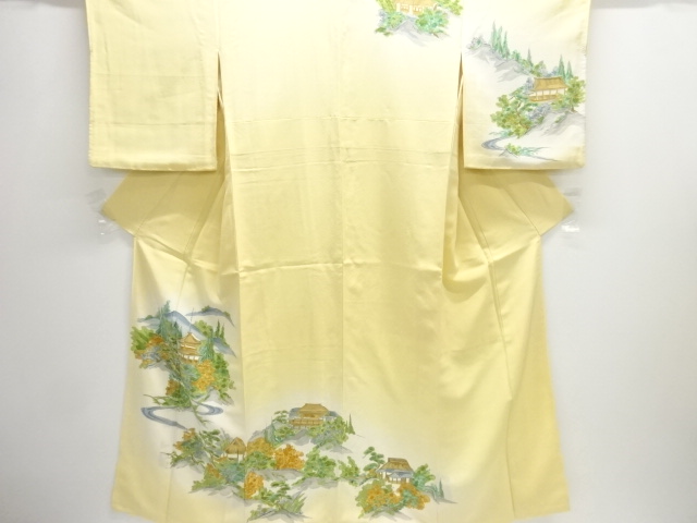 JAPANESE KIMONO / HOMONGI / SCENERY OF PAGODA