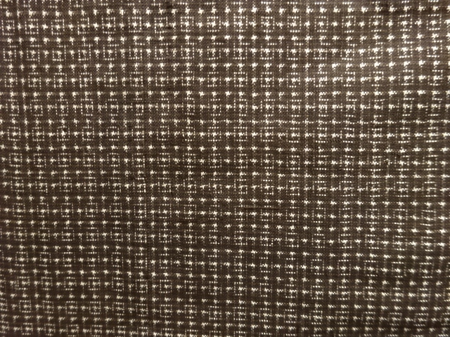 アンティーク　枡模様織り出し本場泥大島紬男物着物アンサンブル