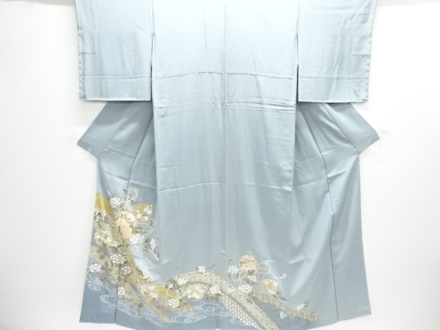 JAPANESE KIMONO / IRO-TOMESODE / EMBROIDERY / FLOWER