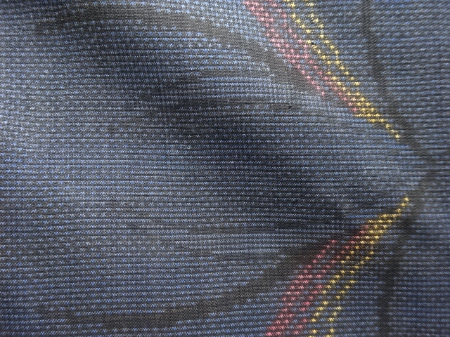 JAPANESE KIMONO / ANTIQUE KIMONO / SILK / DORO OSHIMA TSUMUGI (5 maruki) / WOVEN LINE DRAWING