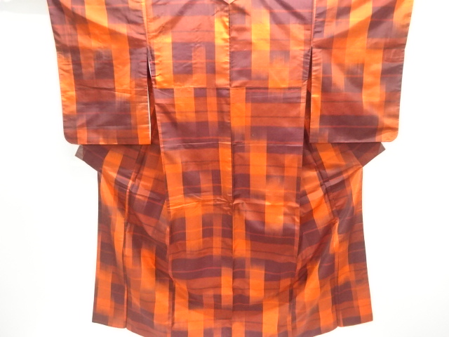 JAPANESE KIMONO / YONEZAWA TSUMUGI / ENSEMBLE / WOVEN GRID