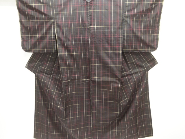 格子織り出し本場大島紬着物アンサンブル