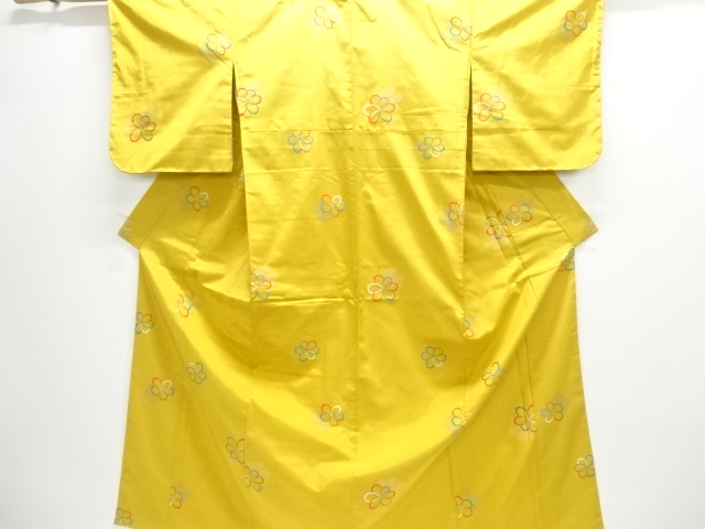 JAPANESE KIMONO / UNUSED KIMONO ENSEMBLE / SILK / YONEZAWA TSUMUGI / WOVEN FLOWERS
