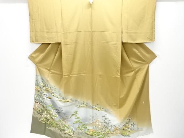 未使用品　仕立て上がり　作家物　浮見堂模様一ツ紋色留袖