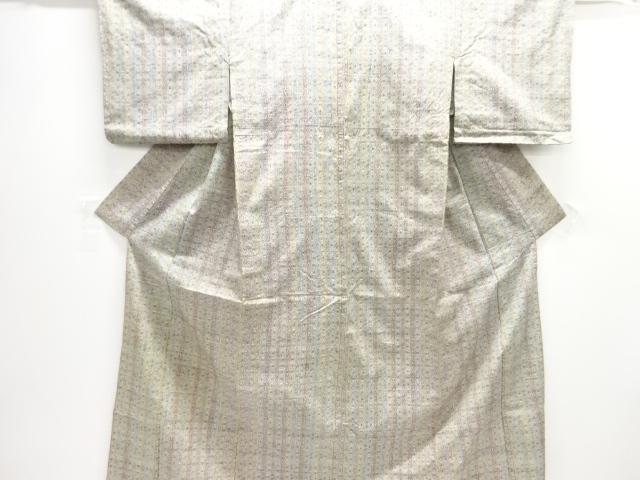 JAPANESE KIMONO / ANTIQUE HITOE KIMONO / SILK / WOVEN ABSTRACT STRIPE