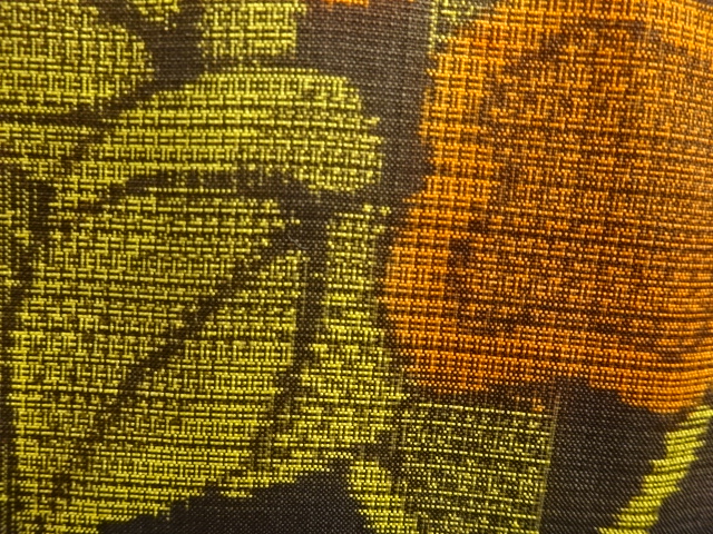 JAPANESE KIMONO / ANTIQUE KIMONO / SILK / DORO OSHIMA TSUMUGI / WOVEN FLOWER