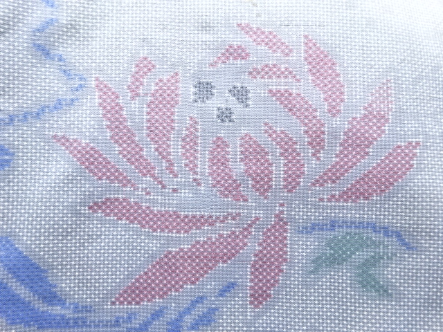 JAPANESE KIMONO / ANTIQUE KIMONO / SILK / OSHIMA TSUMUGI (5 maruki) / WOVEN KIKU