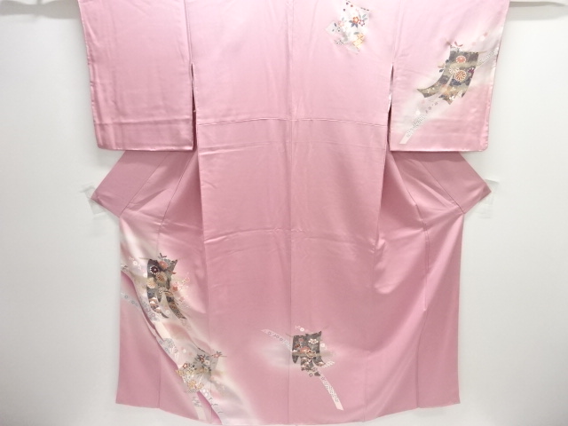 JAPANESE KIMONO / HOMONGI / UNUSED / FLOWER CLASSICAL PATTERN