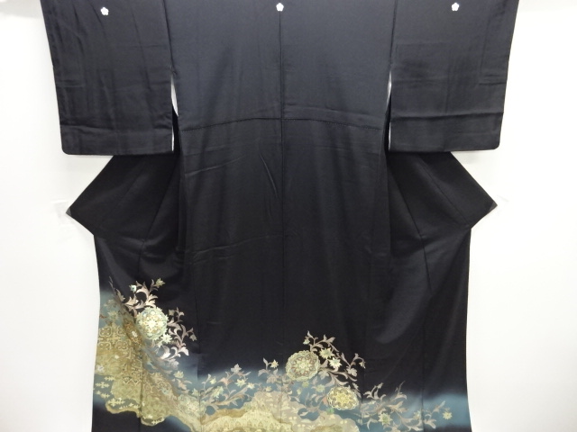 JAPANESE KIMONO / TOMESODE / KINSAI / FLOWER CREST