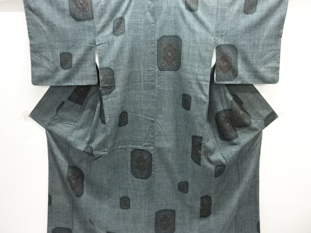 JAPANESE KIMONO / YUKI TSUMUGI / WOVEN FLOWER CREST