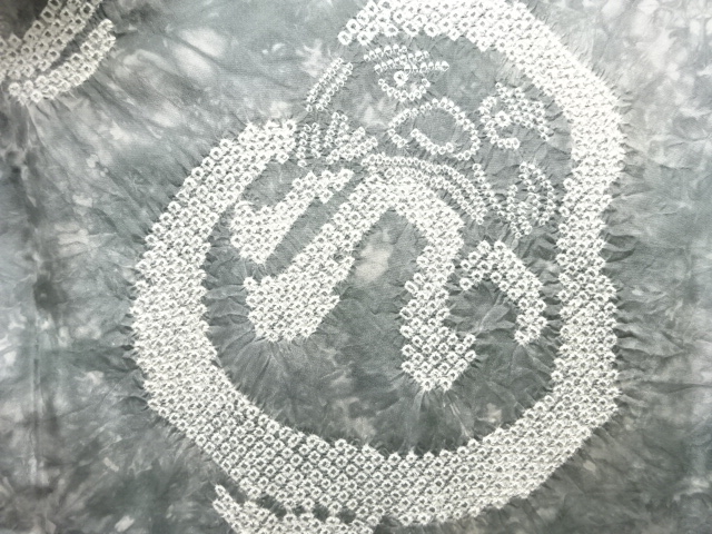 アンティーク　絞りダルマ模様肩裏手織り紬男物羽織