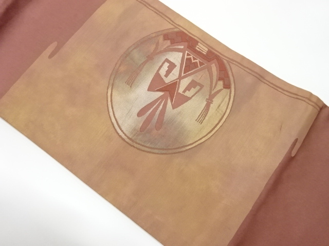 リサイクル　抽象模様織出し名古屋帯