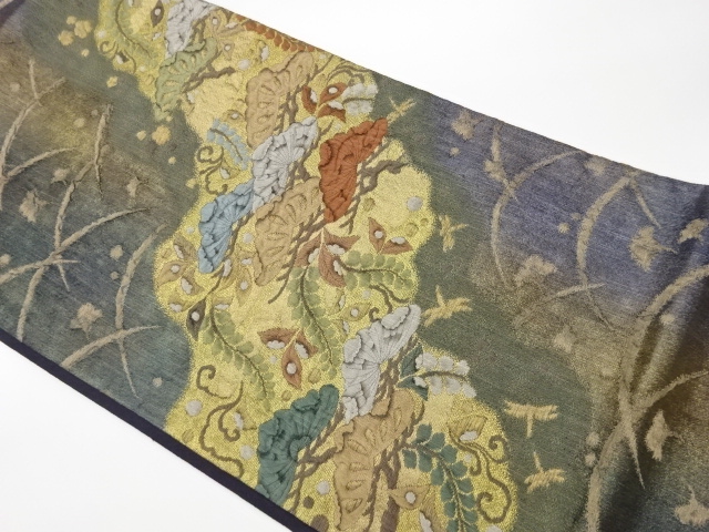 着物 帯 袋帯 リサイクル 露芝 蜻蛉に老松 藤模様織出し袋帯宗 Sou お茶道具 着物のお店