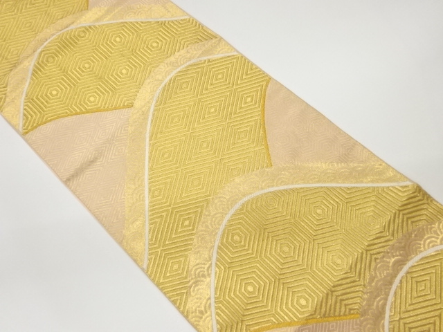 ys7154511; 作家物　ふくれ織山々に川・風景模様袋帯 ys7154511; 宗sou 作家物 ふくれ織山々に川・風景模様袋帯 ys6911849