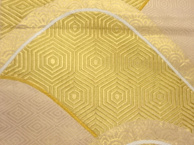 ys7154511; 作家物　ふくれ織山々に川・風景模様袋帯 ys7154511; 宗sou 作家物 ふくれ織山々に川・風景模様袋帯 ys6911849