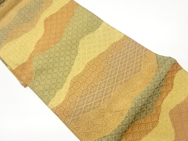 JAPANESE KIMONO / VINTAGE FUKURO OBI / WOVEN MICHINAGADORI & CLASSICAL PATTERN