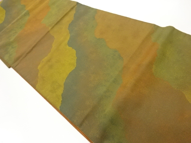 JAPANESE KIMONO / VINTAGE FUKURO OBI / WOVEN MICHINAGADORI / BY MANYO