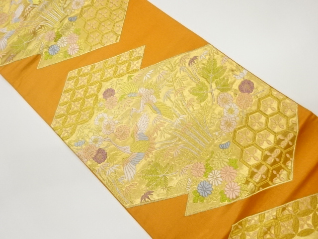 JAPANESE KIMONO / VINTAGE FUKURO OBI / WOVEN ABSTRACT MATSUKAWABISHI & SYOUTIKUBAI