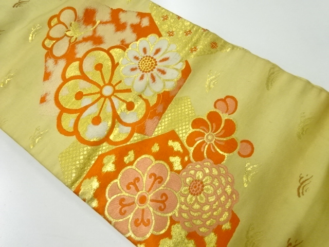 JAPANESE KIMONO / ANTIQUE NAGOYA OBI / WOVEN FLOWER