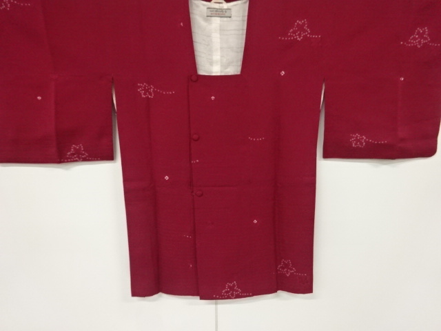 リサイクル　絞り草花模様道行コート