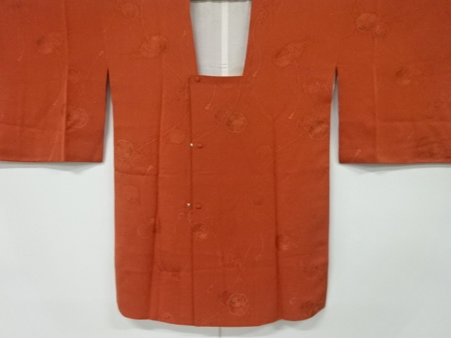 リサイクル　鏡裏に花模様織出し道行コート